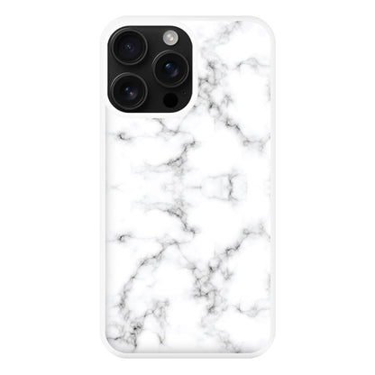 White Marbled  Phone Case for iPhone 16 Pro Max