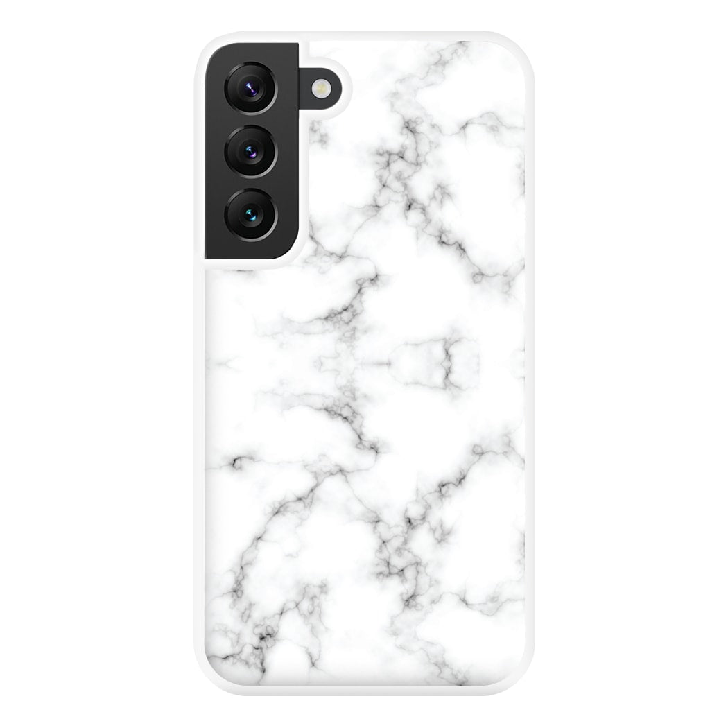 White Marbled  Phone Case for Galaxy S22 Plus