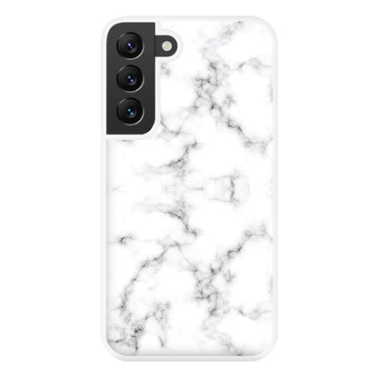 White Marbled  Phone Case for Galaxy S22 Plus