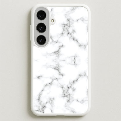 White Marbled Phone Case for Galaxy S25FE