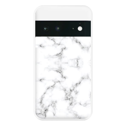 White Marbled  Phone Case for Google Pixel 6a