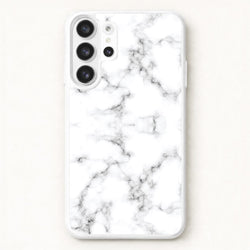 White Marbled Phone Case for Galaxy S26 Ultra