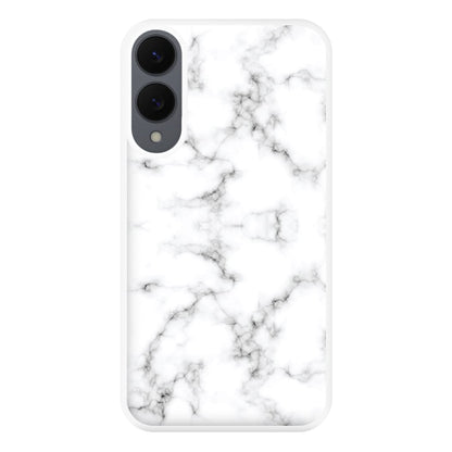 White Marbled  Phone Case for Galaxy S25 Edge