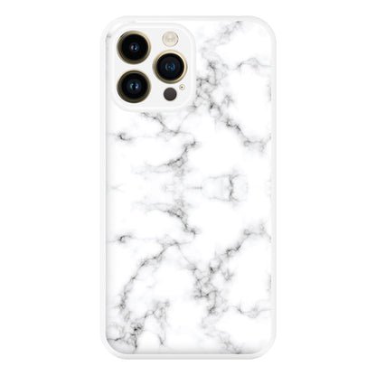 White Marbled  Phone Case for iPhone 14 Pro Max