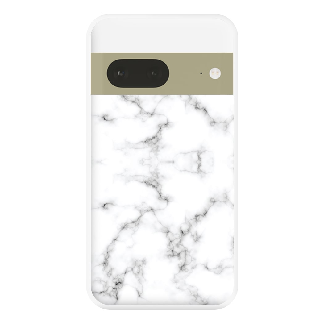 White Marbled  Phone Case for Google Pixel 7a