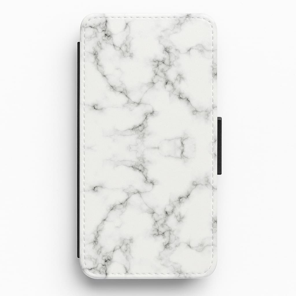 White Marbled  Flip / Wallet Phone Case