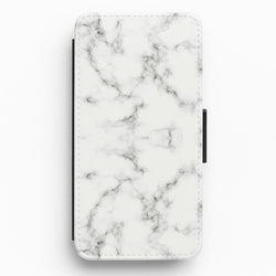 White Marbled  Flip / Wallet Phone Case