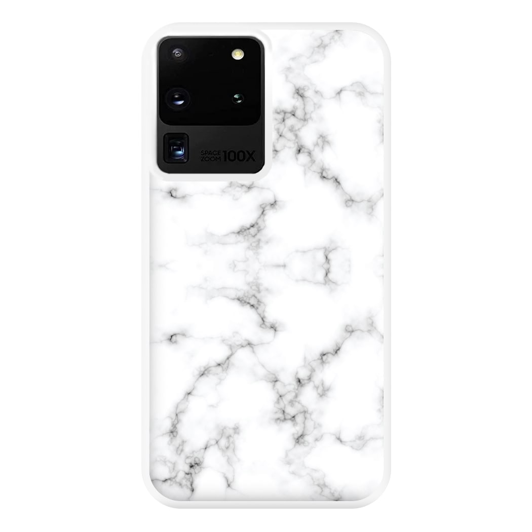 White Marbled  Phone Case for Galaxy S20 Ultra