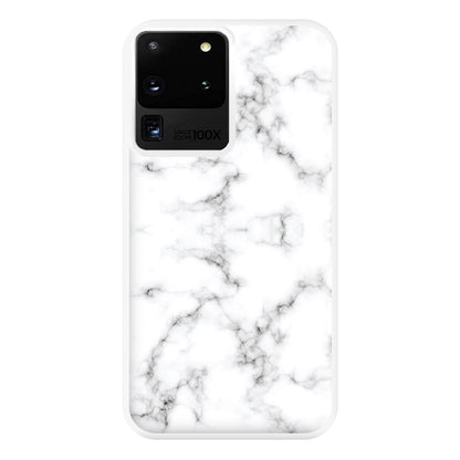 White Marbled  Phone Case for Galaxy S20 Ultra