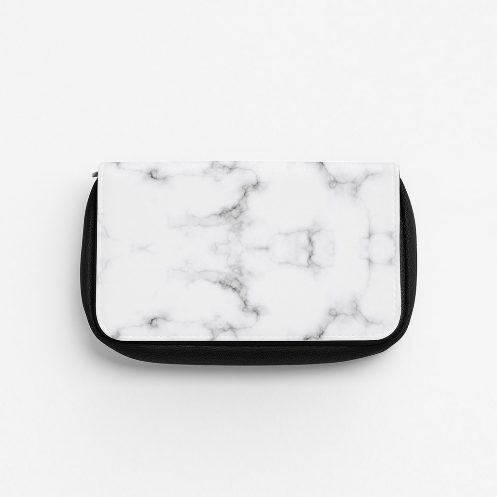 White Marbled  Pencil Case