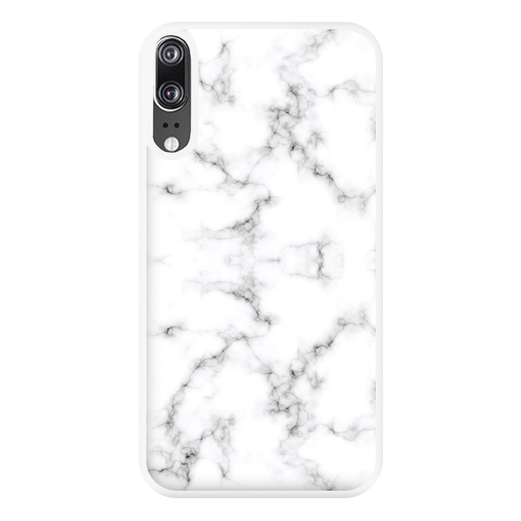 White Marbled  Phone Case for Huawei P20