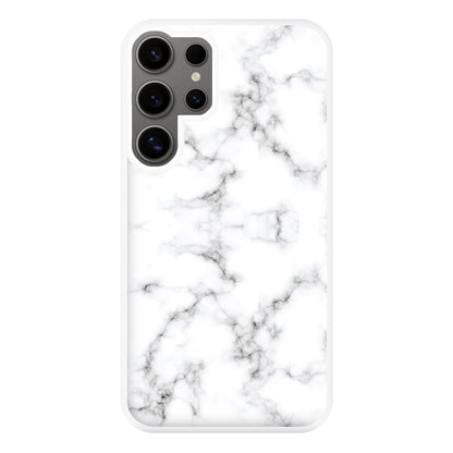 White Marbled  Phone Case for Galaxy S24 Ultra
