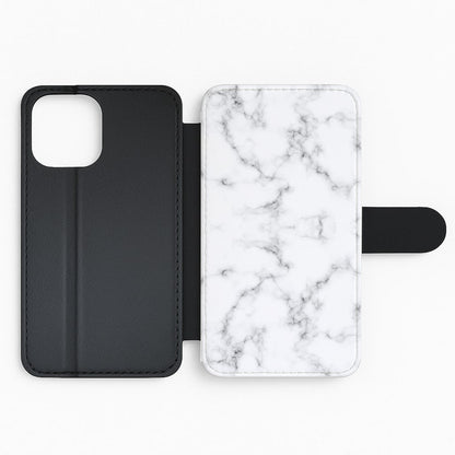 White Marbled  Flip Phone Case