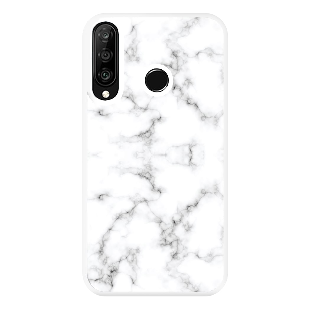 White Marbled  Phone Case for Huawei P30 Lite