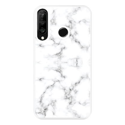 White Marbled  Phone Case for Huawei P30 Lite