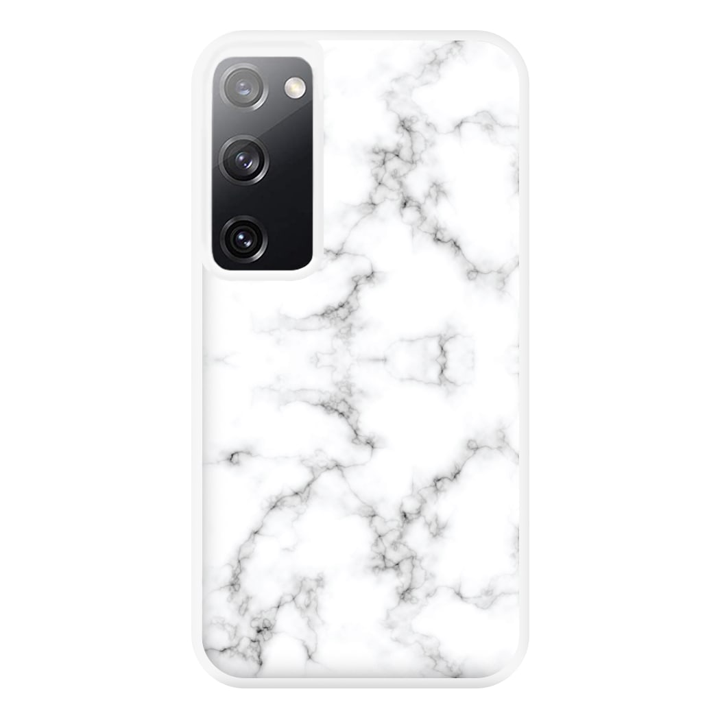 White Marbled  Phone Case for Galaxy S20