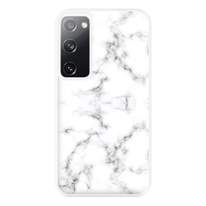 White Marbled  Phone Case for Galaxy S20