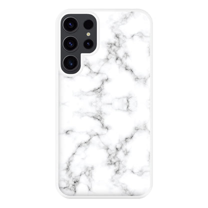 White Marbled  Phone Case for Galaxy S23 Ultra