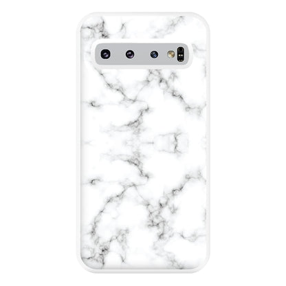 White Marbled  Phone Case for Galaxy S10 Plus