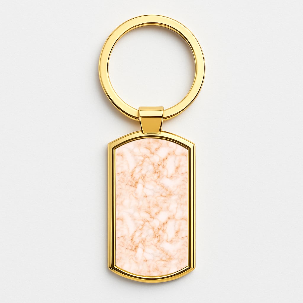 Rose Gold Marble Gold Keyring