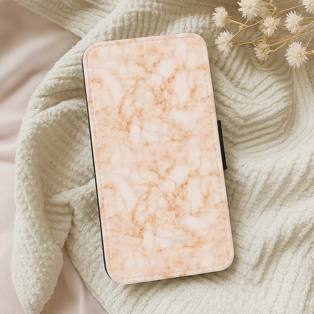 Rose Gold Marble Wallet Phone Case