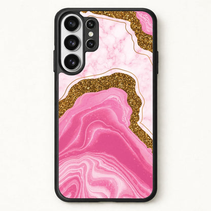 Marble Rock Veins And Glitter Phone Case for Galaxy S26 Ultra