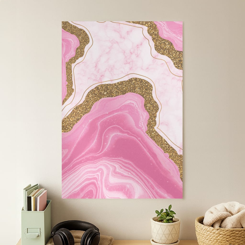 Marble Rock Veins And Glitter Poster