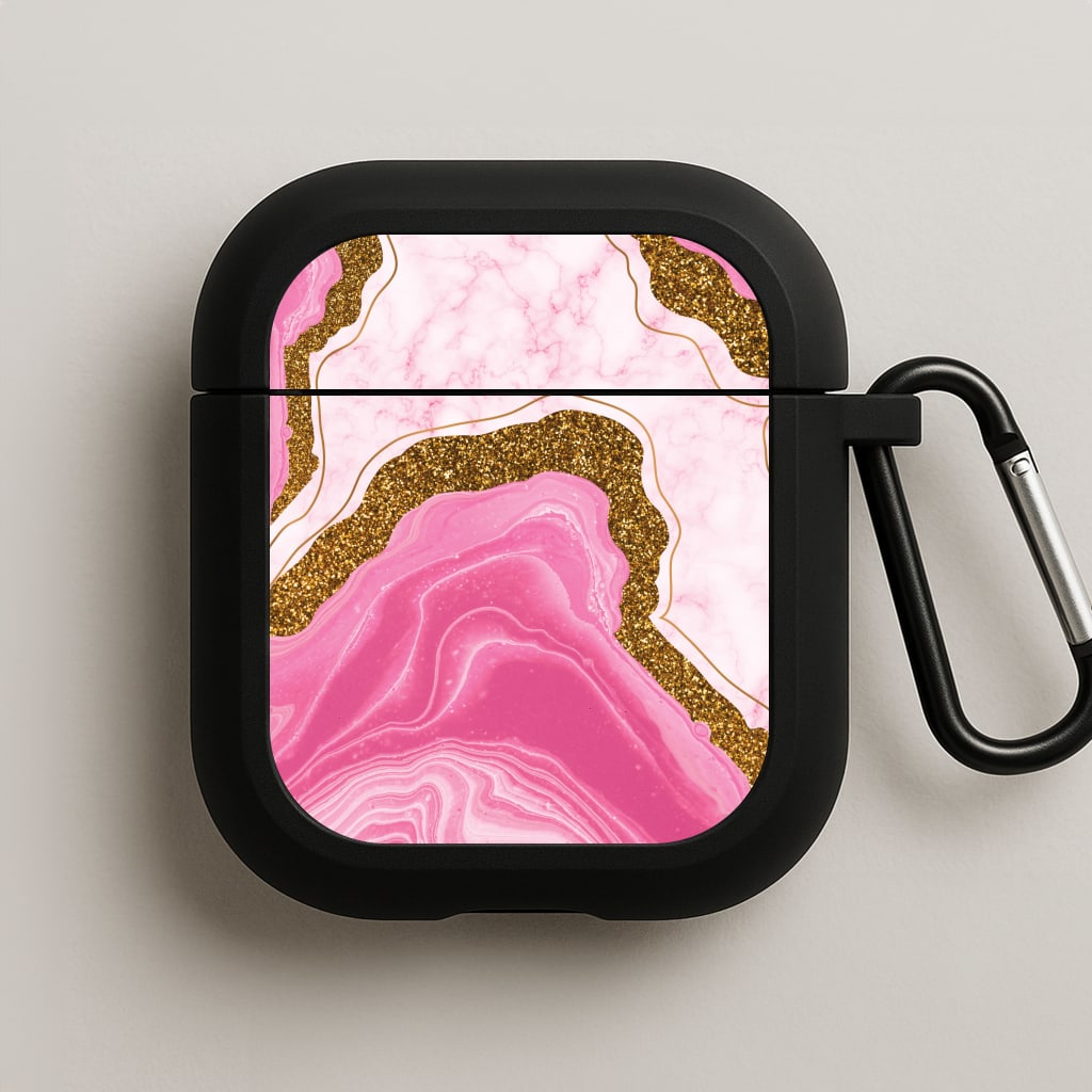 Marble Rock Veins And Glitter AirPods Case