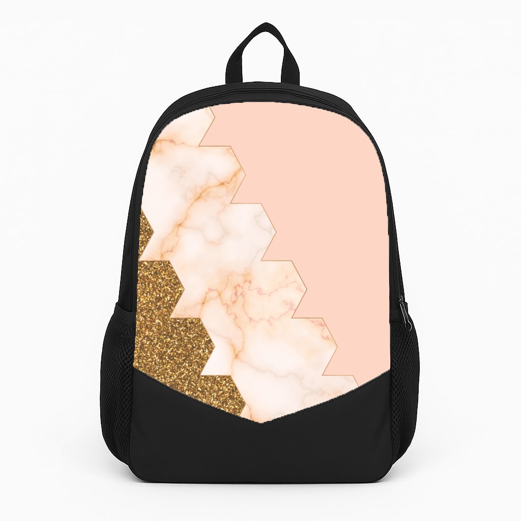 Glitter And Marble Geometric  Backpack