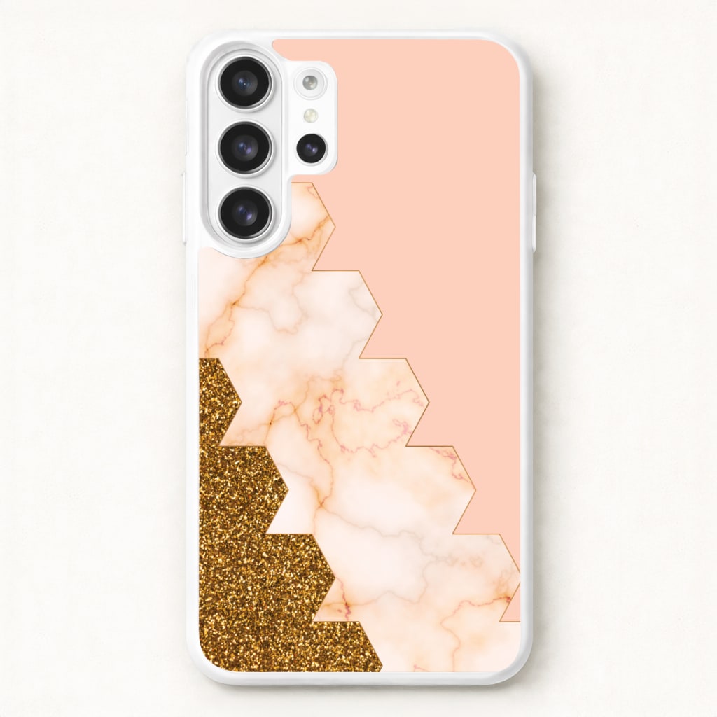 Glitter And Marble Geometric Phone Case for Galaxy S26 Ultra