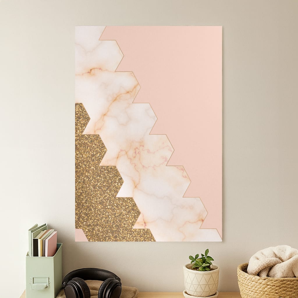 Glitter And Marble Geometric  Poster