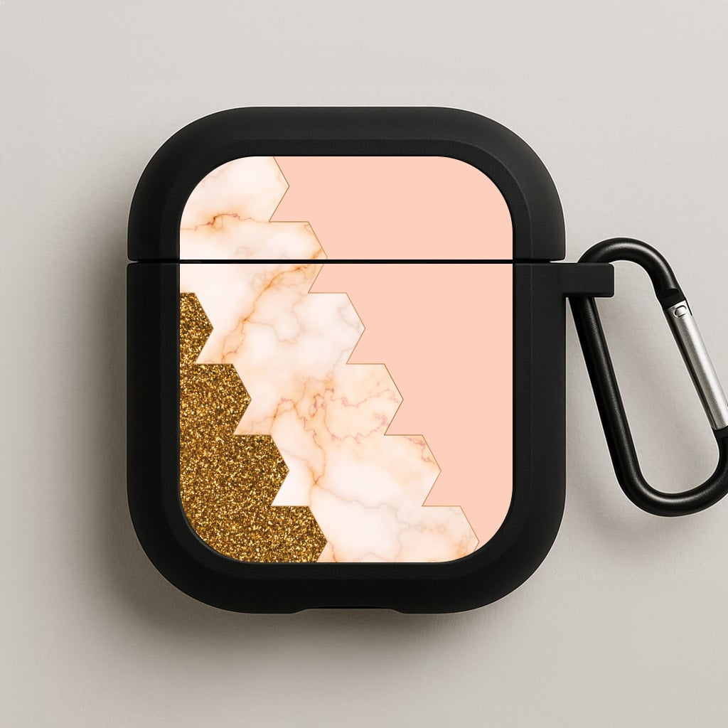 Glitter And Marble Geometric  AirPods Case