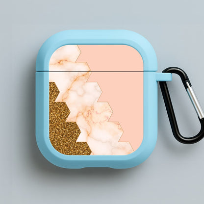 Glitter And Marble Geometric  Blue AirPods Case