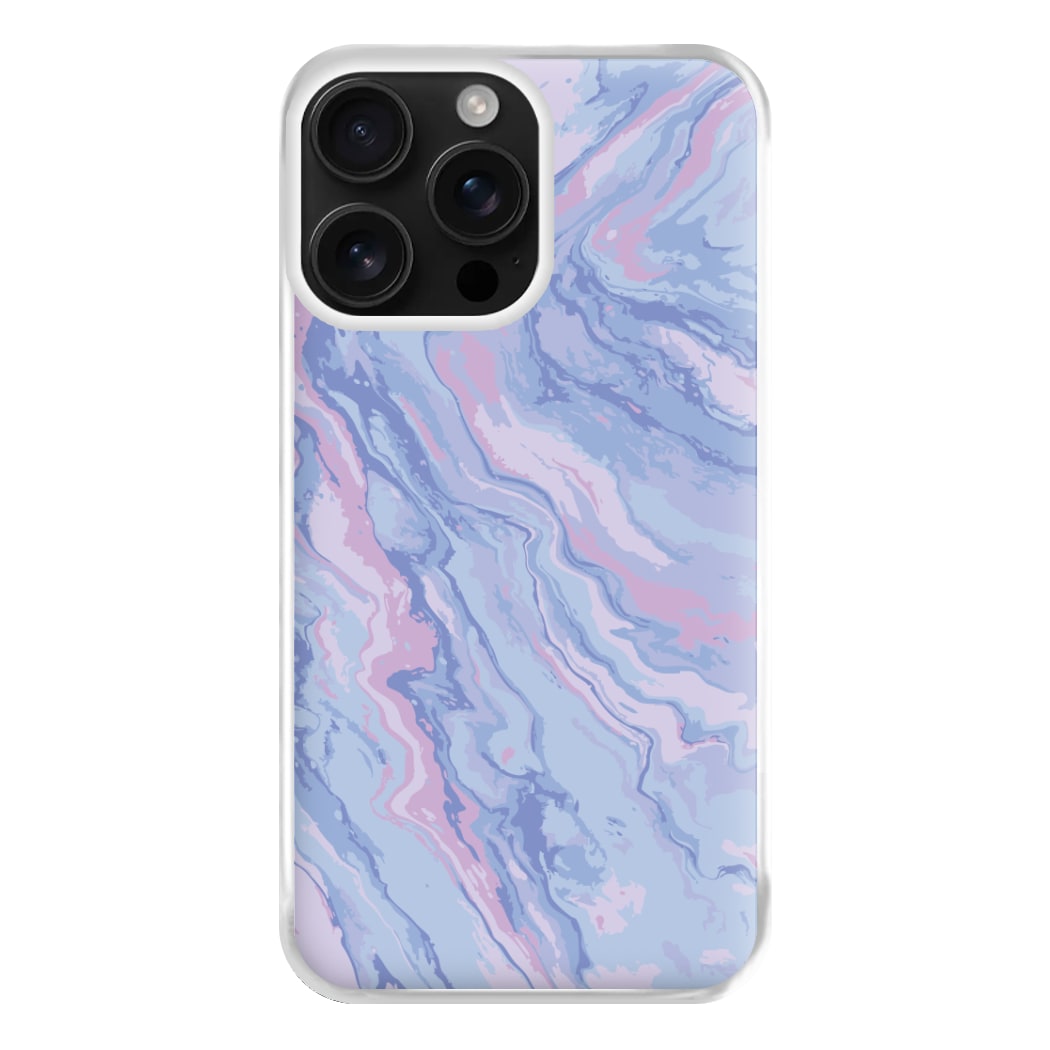Purple Cloudy Marble Phone Case for iPhone 16 Pro Max