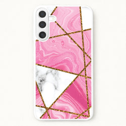 Pink Marble And Gold Collage Phone Case for Galaxy A17