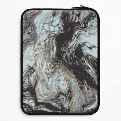 Black And Gold Cloudy Marble Universal Laptop Sleeve