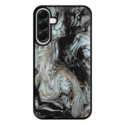 Black And Gold Cloudy Marble Phone Case for Galaxy A36