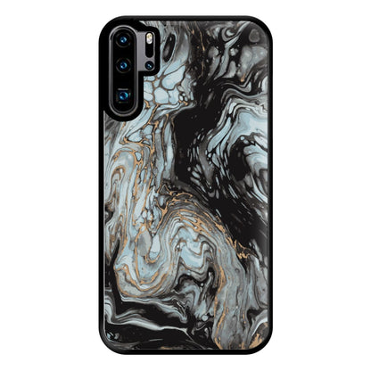 Black And Gold Cloudy Marble Phone Case for Huawei P30 Pro