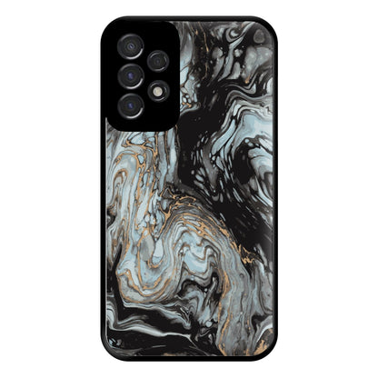 Black And Gold Cloudy Marble Phone Case for Galaxy A53