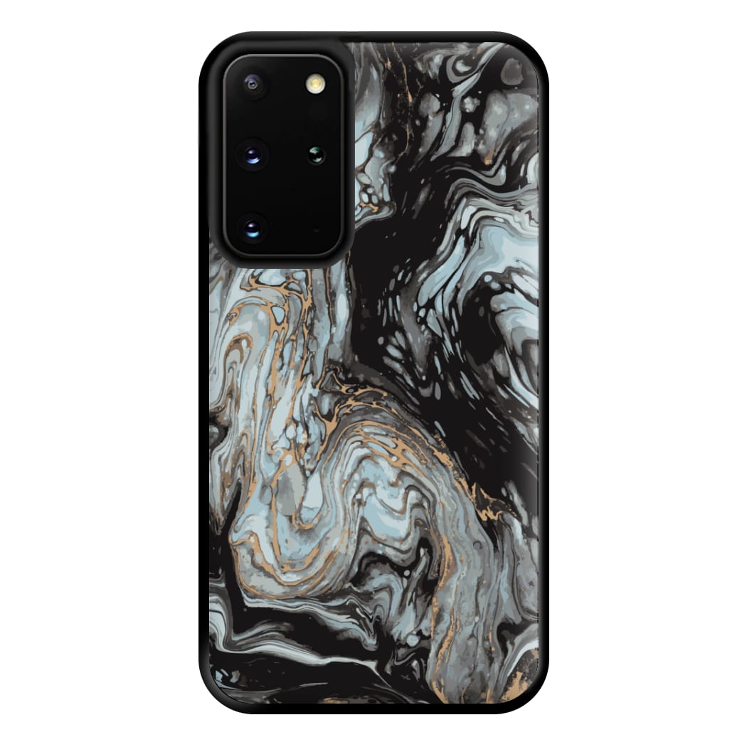 Black And Gold Cloudy Marble Phone Case for Galaxy S20 Plus