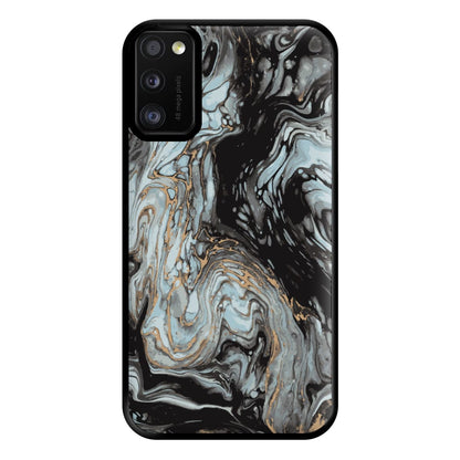 Black And Gold Cloudy Marble Phone Case for Galaxy A41