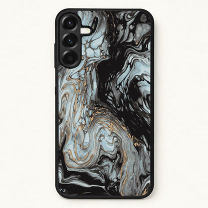 Black And Gold Cloudy Marble Phone Case for Galaxy A57