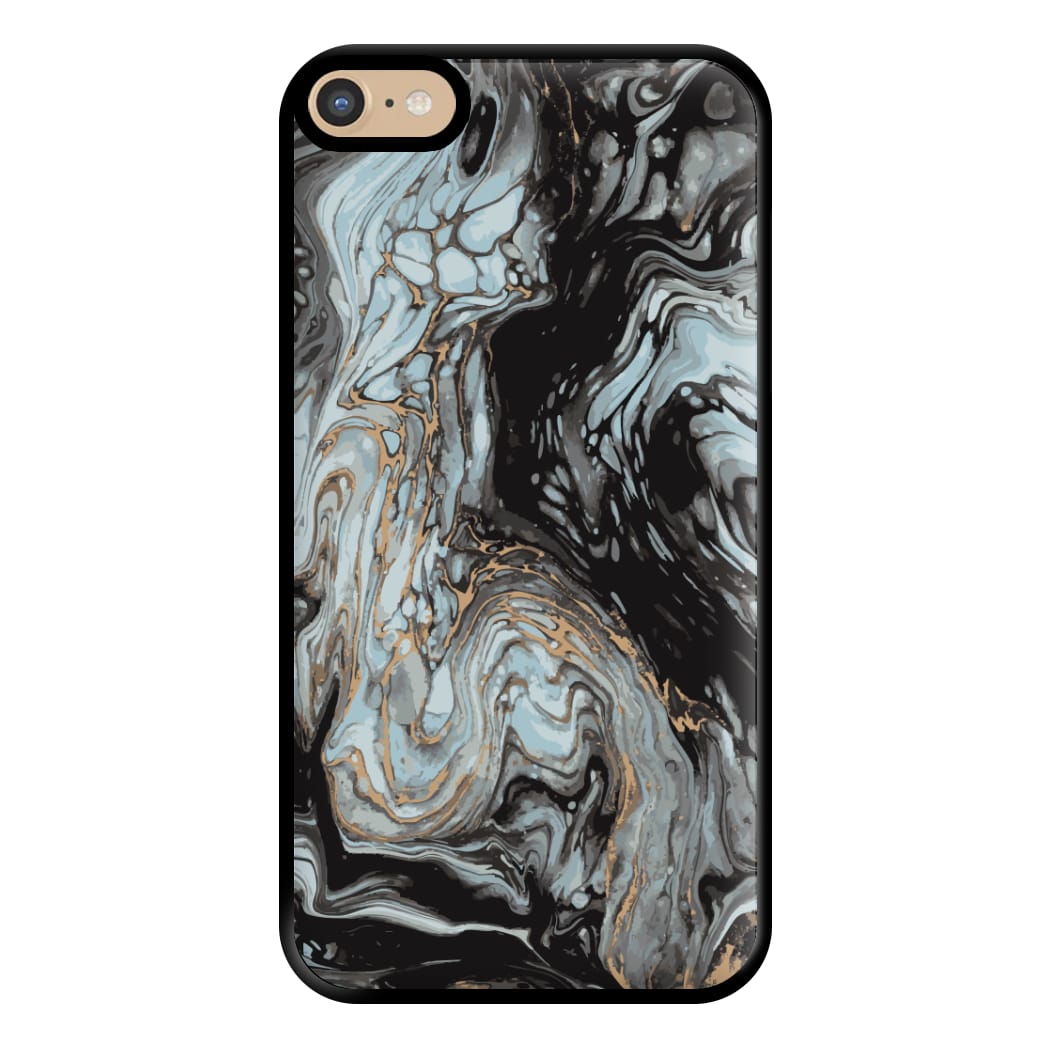 Black And Gold Cloudy Marble Phone Case for iPhone 6 Plus / 7 Plus / 8 Plus
