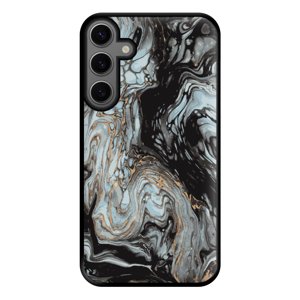 Black And Gold Cloudy Marble Phone Case for Galaxy S23FE