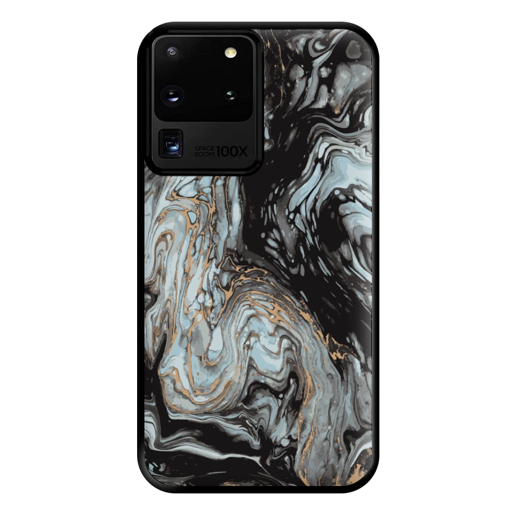 Black And Gold Cloudy Marble Phone Case for Galaxy S20 Ultra