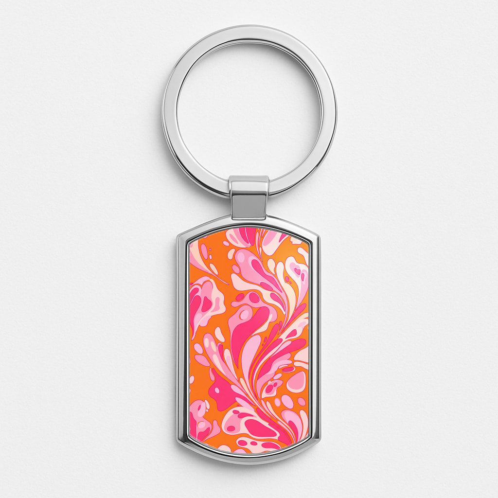 Orange Marble Swirl Luxury Keyring