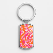 Orange Marble Swirl Luxury Keyring 1