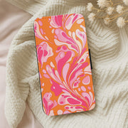 Orange Marble Swirl Flip / Wallet Phone Case 5