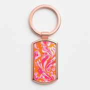 Orange Marble Swirl Luxury Keyring 4