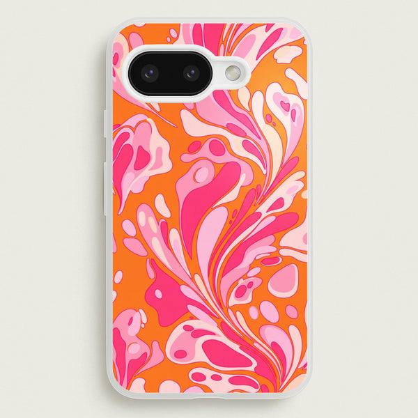 Orange Marble Swirl Phone Case - Google Pixel 9a / Standard